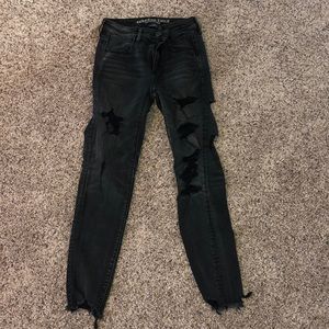 Black Ripped American Eagle Jeans